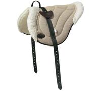 PIONEER Sella Cavallo in Cotone e Lana Sagomata per Monta Naturale, Sella Equitazione Inglese Made in Italy con Imbottitura Ovatta, Bareback 55x45cm con Sottopancia Equitazione in Neoprene - Nero