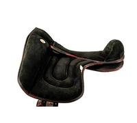 PIONEER Sella Cavallo Pelle Scamosciata per Monta Naturale, Sella Equitazione Made in Italy con Imbottitura Ovatta e Memory Foam, Bareback 50X45 cm con Sottopancia Equitazione in Neoprene - Nero