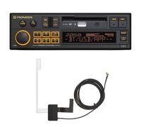 Pioneer SXT-C10PS-AN Autoradio 1-DIN: design retrò con tecnologia moderna, Bluetooth®, DAB+, USB, AUX, illuminazione RGB, equalizzatore a 13 bande, set con antenna DAB incluso