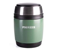 Pioneer - Thermos per Alimenti ermetico con Cucchiaio, Acciaio Inossidabile, Metallic Green, 380ml