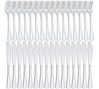 PionStar Set da 36 coltelli e forchette, posate per 18 persone | 18 forchette, 18 coltelli da tavola, set di posate con coltelli e forchette, lavastoviglie