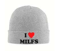 PIORUJK 2025 Amo Milfs Cuore Cappello Divertente Autunno Inverno Beanie Berretto da Sci Cappello Lavorato a Maglia Maschile Femminile