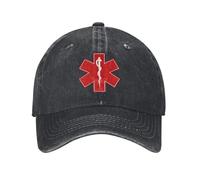 PIORUJK Personalizzato Classico Unisex Cotone Stella della Vita Berretto da Baseball Rosso Adulto di Salvataggio di Emergenza EMT Cappello da papà Regolabile Donna Uomo Sport