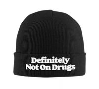 PIORUJK Sicuramente Non su Droghe Beanie Cappelli Divertenti Sarcastici Skullies Berretti Caldo Uomini Donne Unisex Berretti Inverno Divertente Bonnet Cappelli Regalo