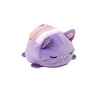 Pioupiou et Merveilles - Cushablez - Peluche reversibile - Gatto magico viola/blu 22 cm - Felino morbido ed espressivo - Cambia umore in un gesto - Peluche 2 in 1 Féérique