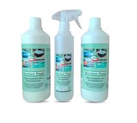 Pip BioSan Pool Detergente Igienizzante Concentrato Piscine Gonfiabili con Antibatterico, 2 Flaconi da 1 Litro Pari a 60 Litri Pronto Uso + Vapo, Professionale HACCP