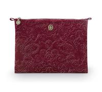 Pip Studio Cosmetic Flat Pouch L Velvet Quiltey Days Red