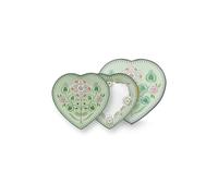 PIP STUDIO Piatto a forma di cuore 21,5 cm Set da 2 LILY&LOTUS Verde chiaro verde chiaro