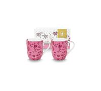 PIP STUDIO Set di 2 tazze con manico piccole 145 ml JOLIE Flowers rosa rosa