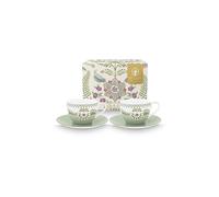 PIP STUDIO Set di 2 tazze da cappuccino con piattini LILY & LOTUS 280ml Verde chiaro verde chiaro