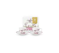 PIP STUDIO Set di 2 tazzine da espresso con piattino 120ml JOLIE DOTS Oro/Rosa bianco