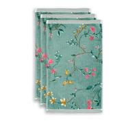 PiP Studio Set di asciugamani per ospiti Les Fleurs, 3 pezzi, colore verde, dimensioni 30 x 50 x 3