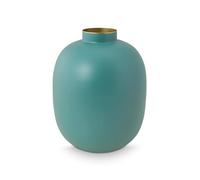 Pip Studio Home Deco - Vaso in metallo, 32 cm, colore: azzurro opaco