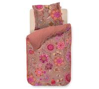 Pip Studio Viva La Vida - Biancheria da letto rosa percalle con farfalle e frutti di bosco, dimensioni: 155 x 220 cm