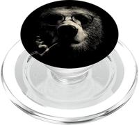 Pipa a forma di orso hipster, divertente, stile vintage PopSockets PopGrip per MagSafe