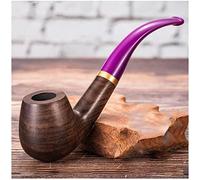 Pipa per tabacco da uomo fatta a mano Pipa da fumo retrò portatile curva in legno per pipe per tabacco per fumatori adulti regalo, rosa, 4,9x15,8 cm