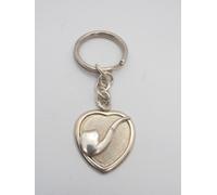 Pipa : Portachiavi a Cuore in Argento 925 - Fumo Lento - Brisè - Radica