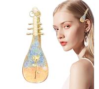 Pipa Shape Hair Clip, Romantic Hair Styling Accessory, Elegant Chinese-Style Pearl Head Clip, Portable and Stylish Ornament for Women and Girls Casual, Parties, Daily Wear