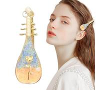 Pipa Shape Hair Clip, Romantic Hair Styling Clip, portatile Pearl Clasp for Wool, Stylish Chinese-Inspired Accessory for Women & Girls, Good-Quality & Resistente, 5 x 1,7 cm