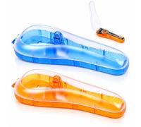 PIPABD 2 Pezzi Custodia Rasoio, Trasparenti E Portatili, Per Rasoi Manuali Ed Elettrici, Impermeabili E Resistenti Agli Urti, Regali Per Uomini (Arancione + Blu)