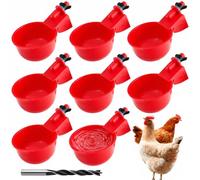 PIPABD 8 Pezzi Abbeveratoio Per Galline Con Punta Da Falegname,Per Pollame E Piccoli Animali Da Compagnia