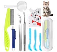 PIPABD 9 Pezzi Pinze per Zecche,Pinzette per Zecche in Acciaio Inossidabile,Materiale Spesso,Facile da Usare,Per Cani e Gatti