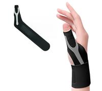 PIPABD Tutore Pollice Destro Ergonomico Tendinite, Tutore per Rizoartrosi Pollice e Dito a Scatto per Sindrome di De Quervain, Distorsione, Frattura (Destro,M Nero)