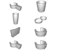 Pipe Clamp Set for Makita 18V Vacuum 31/36/38mm Compatible Adapter Mount