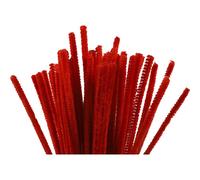 Pipe Cleaners, thickness 6 mm, L: 30 cm, red, 50pcs