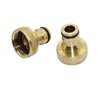 Pipe connector 2pcs 1/2" and 3/4" Female Thread Brass Copper Quick Connectors joints Home Garden Watering Accessories Car Washing Pipe Fittings (Diameter : 1/2'') Plumbing Fittings
