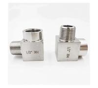 Pipe Connectors1PC 1/8" 1/4" 3/8" 1/2" 3/4" BSP Female to Male Thread 304 Stainless Steel Elbow High Pressure Fitting Connector(45665)