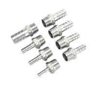 Pipe Connectors1pc Hose Barb Connector 304 Stainless Steel 1/8" 1/4" 3/8" 1/2" Male Thread Fitting pagoda connector Coupling Tail(13mm,3/8")