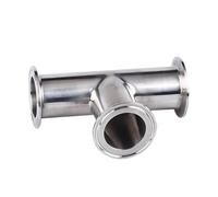 Pipe Connectors1Pcs 19mm-108mm 304 Ferrule 3 Way Tee Connector Fitting 1.5"-4" Tri Clamp(25mm x Ferrule 50.5)