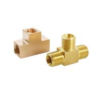 Pipe ConnectorsM8/10/12/14/16/18 Metric Male Female Brass Tee 3 Ways Fitting Connector Block Spiltter Water Gas Oil(M10x1mm F f m)