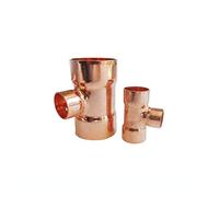 Pipe Fittings 32 35 42mm to 15 16 22 28 35mm Inner Diameter Reduction Tee 99.9% Copper End Feeding Solder 3 Methods for Plumbing Fittings for Air Conditioning (Color : 32mmx16mmx32mm)
