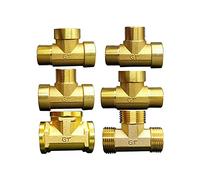 Pipe Fittings DN20 3/4" BSP Female to Three-Head Three-Way Three-Way T-Shaped Brass Pipe Joint Connector for Water and Gas Joint (Color : F F F Round)