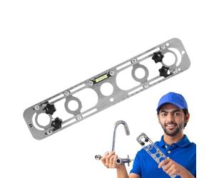 Pipe Leveler, Rubinetto Tool, 13,78 x 2,76 in Shower Adjuster, Stainless Steel Build, Adjustable Bracket for Hot Cold Lines, Kitchen Setup, Garage Repairs, Adult Use, Plumbing Aid, Professional