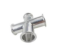 Pipe OD 38mm Stainless Steel SS304 4 Way Cross Fitting 1.5" Tri Clamp Feerule OD 50.5mm Home brew