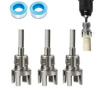 Pipe Tapping and Threading Tool, 1/2" 3/4" 1" Dual-Function Integrated Internal & External Pipe Threading Tool for Water Pipe, Compatible with Electric Drills (1/2")