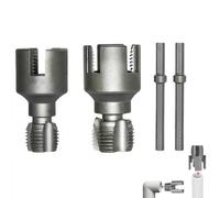 Pipe Threading Tool, Internal External Pipe Threading Tool, Electric Drill Compatible PVC Pipe Threader Kit, Thread Trimming and Angle Bolt Repair Tool, Garden Hose Thread Die, 1/2", 3/4"(A+B)