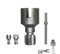 Pipe Threading Tool, Internal External Pipe Threading Tool, Electric Drill Compatible PVC Pipe Threader Kit, Thread Trimming and Angle Bolt Repair Tool, Garden Hose Thread Die, 1/2", 3/4"(B)