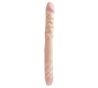 Pipedream Basix Rubber Works 16 "Doppio Dong Flesh