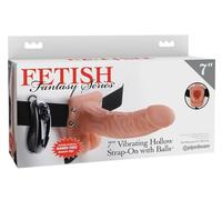 FETISH FANTASY SERIES - IMBRAGATURA REGOLABILE TELECOMANDO PENE REALISTICO CON TESTICOLI 17,8 CM
