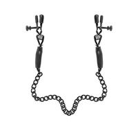 Pipedream Fetish Fantasy Adjustable Nipple Chain Clamps Black Os - 200 g