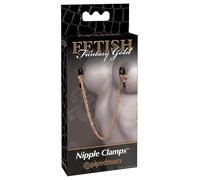 Pipedream Fetish Fantasy Gold Chain Nipple Clamps Gold & Black 31 cm