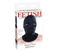 Pipedream Fetish Fantasy Series Zipper Face Hood Black One Size