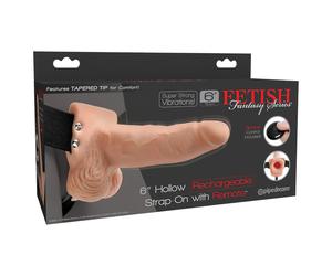 Pipedream - Fetish Strap-On 6 - cintura con fallo cavo a vibrazione indossabile (color carne)