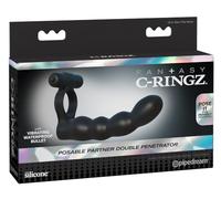 Pipedream Fantasy C-Ringz Posable Partner Double Penetrator Black