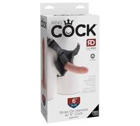 King Cock Strap-On-Harness with 6" Cock Light 6 Pollici