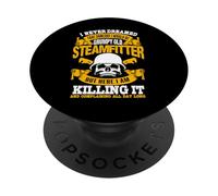 Pipefitter Gifts Divertente idraulico Steamfitter Grumpy Killin It PopSockets PopGrip Adesivo